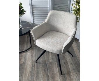 Стул PISTIL поворотный 180 град., ткань DAVIS CITY-03 светло-беж / PU-03 светло-беж/ черный, ®DISAUR