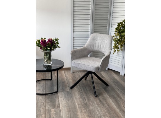 Стул GUARA 180 град. поворот. цвет серо-бежевый RAVEN 06 / черный каркас, ®DISAUR в Кургане