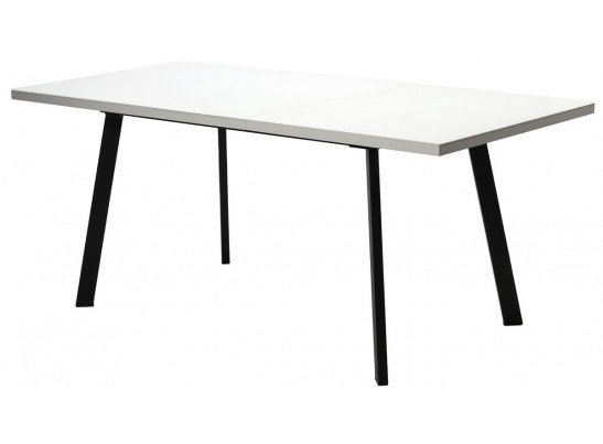 Стол ФИН 120 Белый, стекло/ Черный каркас в Кургане
