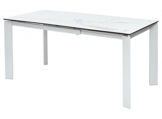 Стол CORNER 120 MATTE STATUARIO Белый мрамор матовый керамика, стекло/ белый каркас, ®DISAUR в Кургане