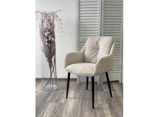 Стул DORE Garna-071 бежевый, ткань / черный каркас, ®DISAUR в Кургане