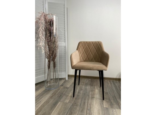 Стул BRANDY-X БЕЖЕВЫЙ #5, велюр / черный каркас в Кургане