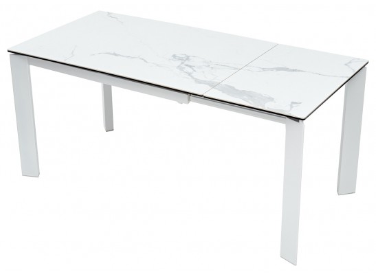 Стол CORNER 120 MATTE STATUARIO Белый мрамор матовый керамика, стекло/ белый каркас, ®DISAUR в Кургане