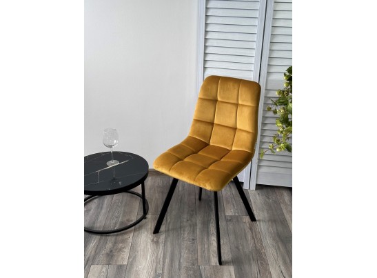 Стул CHILLI SQUARE BLUVEL-68 желтый, велюр / черный каркас в Кургане