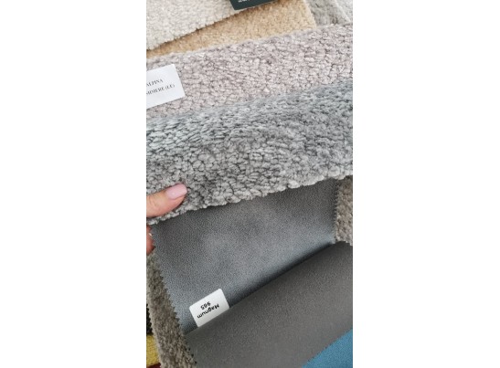 Стул ЭЛЕФАНТ 360 град. поворотный, Alpina Dove, букле / Magnum 965, искуств.замша / Черный, в Кургане