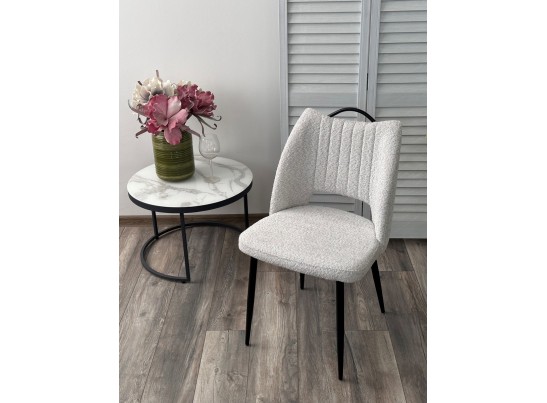 Стул JANETY UF998-14 светло-серый, букле / черный каркас / Товарный знак DISAUR в Кургане