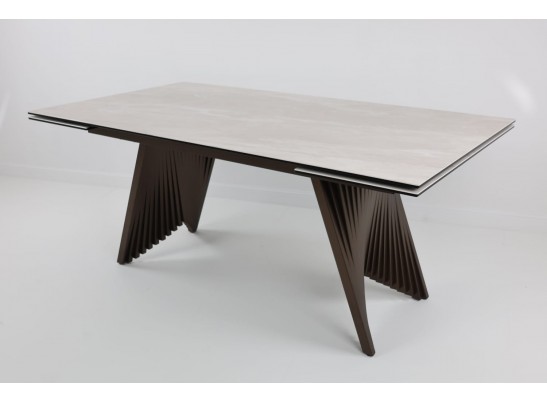 Стол IVAR 180 MARBLES TL-109 Серый мрамор, испанская керамика / Шоколадное золото каркас, ®DISAUR в Кургане