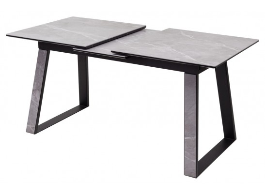 Стол Франк 140 СЕРЫЙ МРАМОР НОВЫЙ, КЕРАМИКА / ЧЕРНЫЙ в Кургане