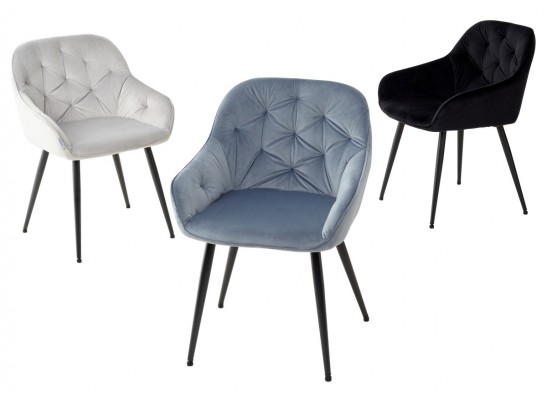 Стул BREEZE BLUVEL-03 LIGHT GREY, велюр / черный каркас в Кургане