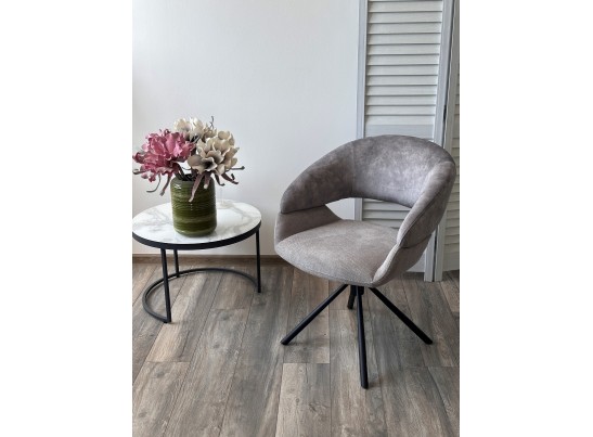 Стул EMBER 360 град. поворот. 7525-180 Серый, велюр/ ENJOY-451 Серый, ткань/ Черный, ®DISAUR в Кургане