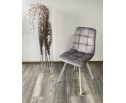 Стул CHILLI SQUARE PK6015-03 (VBP203) античный cеребристо-серый, велюр/ белый каркас в Кургане