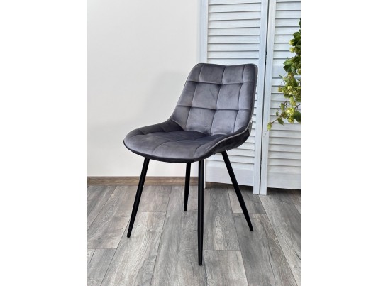 Стул MIAMI G062-40 серый, велюр/ черный каркас в Кургане