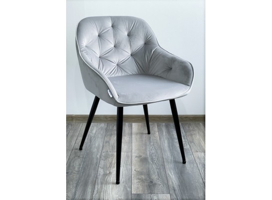 Стул BREEZE BLUVEL-03 LIGHT GREY, велюр / черный каркас в Кургане