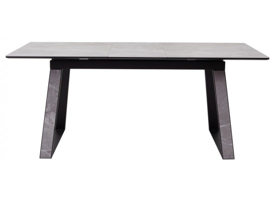 Стол Франк 140 СЕРЫЙ МРАМОР НОВЫЙ, КЕРАМИКА / ЧЕРНЫЙ в Кургане