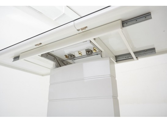 Стол ALTA 120 GREY-WHITE MARBLE/ WHITE глазурованное стекло в Кургане