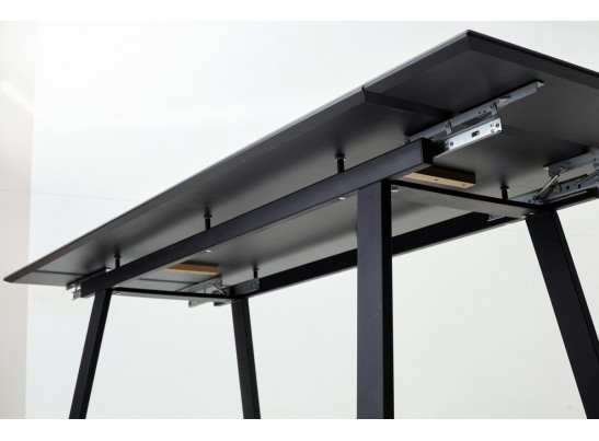 Стол Франк 200 Темно-серый мрамор, керамика / черный каркас в Кургане