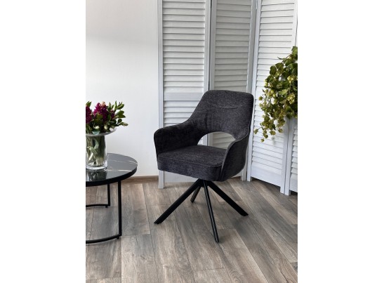 Стул GUARA 180 град. поворот. цвет серый RAVEN 18 / черный каркас, ®DISAUR в Кургане