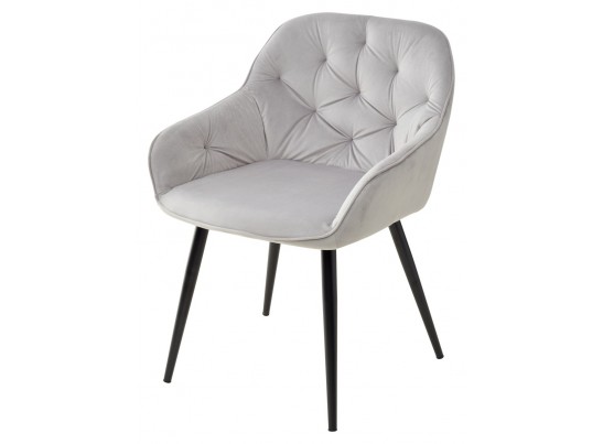 Стул BREEZE BLUVEL-03 LIGHT GREY, велюр / черный каркас в Кургане