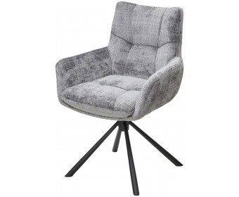 Стул EILAT 360 град. поворот с возвратом, Cremona-95 серый, ткань / Черный, ®DISAUR