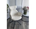 Стул VARDY 360 град.поворот. Белый букле XD841-01 / Серый, ®DISAUR в Кургане