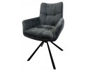 Стул EILAT 360 град. поворот с возвратом, Cremona-95 серый, ткань / Черный, ®DISAUR