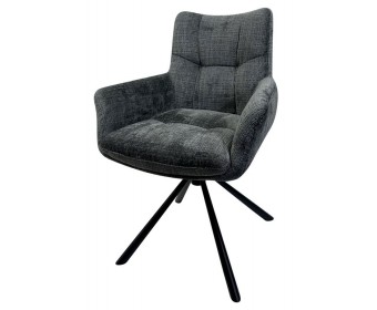 Стул EILAT 360 град. поворот с возвратом, Cremona-95 серый, ткань / Черный, ®DISAUR