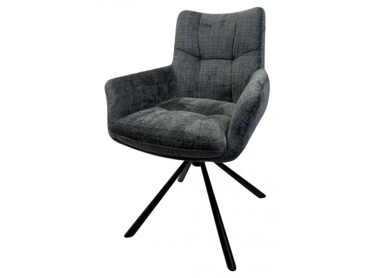 Стул EILAT 360 град. поворот с возвратом, Cremona-95 серый, ткань / Черный, ®DISAUR