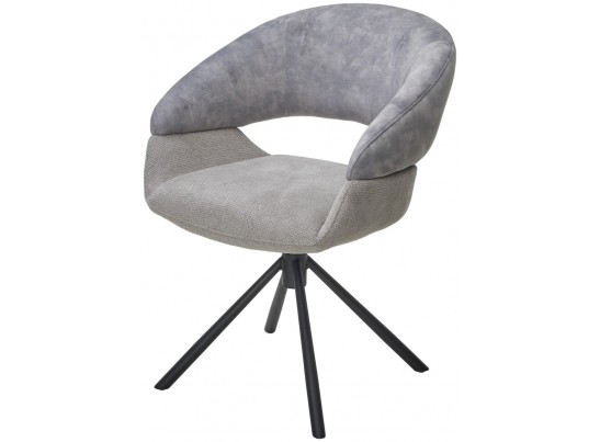 Стул EMBER 360 град. поворот. 7525-180 Серый, велюр/ ENJOY-451 Серый, ткань/ Черный, ®DISAUR в Кургане