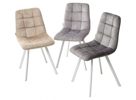 Стул CHILLI SQUARE PK6015-03 (VBP203) античный cеребристо-серый, велюр/ белый каркас в Кургане