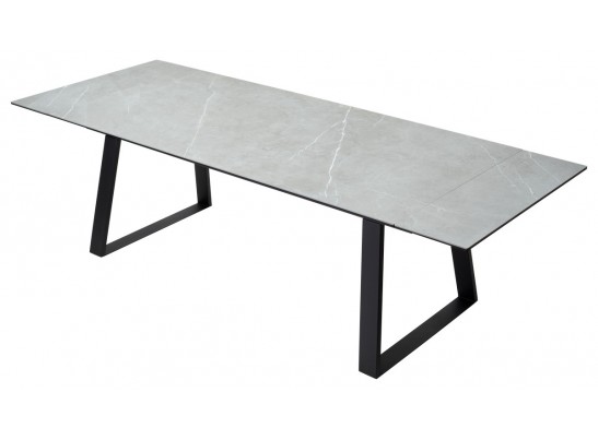 Стол Франк 200 Темно-серый мрамор, керамика / черный каркас в Кургане