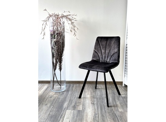 Стул ARFA UF912-07B античный темно-серый, велюр без "пальчикового" эффекта/ черный каркас, ®DISAUR в Кургане