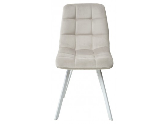 Стул CHILLI SQUARE G108-06 серебристо-серый, велюр/ белый каркас в Кургане