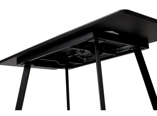 Стол АРУБА 140 МЕЙДЖИК, стекло / черный каркас в Кургане