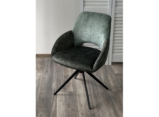 Стул BERRIES 360 град., Зеленый Loris-39, велюр/темно-зеленый 7525-156, велюр/ черный каркас, DISAUR