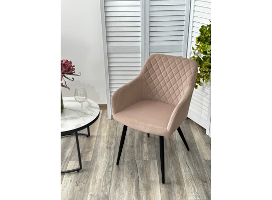 Стул BRANDY 505-4 Латте, велюр "беспальчиковый" / черный каркас, в Кургане