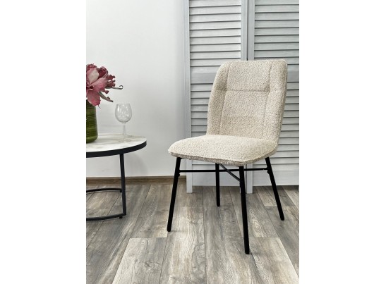 Стул COMO UF998-04 бежевый, букле / черный каркас / Товарный знак DISAUR в Кургане