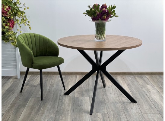 Стол ВЕГА D100 Дуб Канзас / черный каркас в Кургане