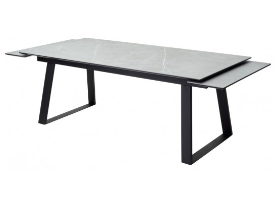 Стол Франк 200 Темно-серый мрамор, керамика / черный каркас в Кургане