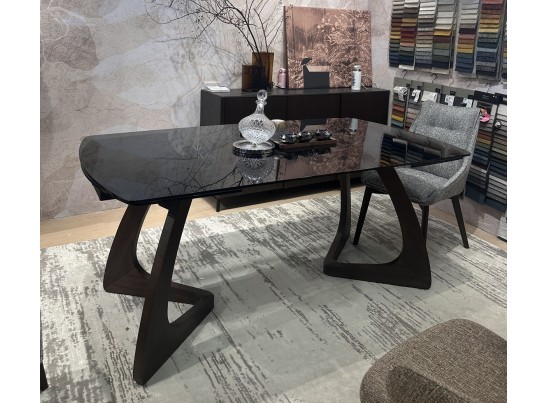 Стол DAKAR 180 GLOSS AMBER JADE SOLID CERAMIC / Орех, ®DISAUR