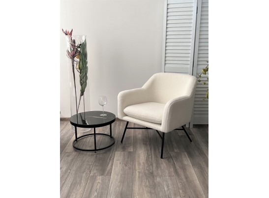 Кресло SHEEP NINI-01 Белый, teddy / черный каркас в Кургане