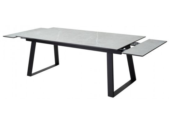 Стол Франк 200 Темно-серый мрамор, керамика / черный каркас в Кургане