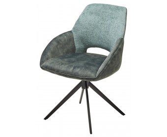 Стул BERRIES 360 град., Зеленый Loris-39, велюр/темно-зеленый 7525-156, велюр/ черный каркас, DISAUR