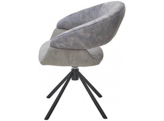 Стул EMBER 360 град. поворот. 7525-180 Серый, велюр/ ENJOY-451 Серый, ткань/ Черный, ®DISAUR в Кургане