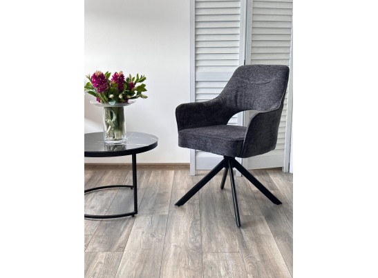 Стул GUARA 180 град. поворот. цвет серый RAVEN 18 / черный каркас, ®DISAUR в Кургане