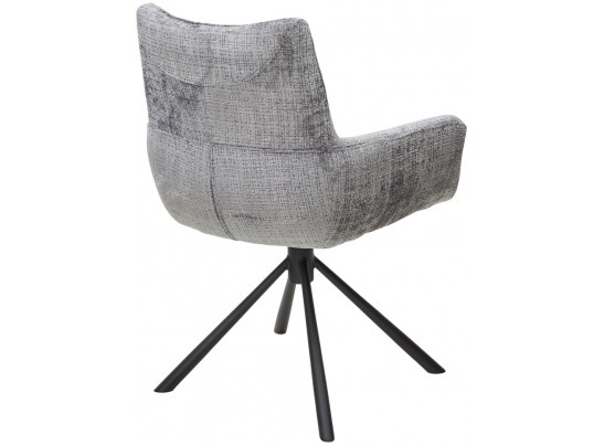 Стул EILAT 360 град. поворот с возвратом, Cremona-95 серый, ткань / Черный, ®DISAUR