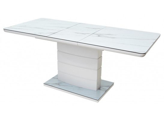Стол ALTA 120 GREY-WHITE MARBLE/ WHITE глазурованное стекло в Кургане