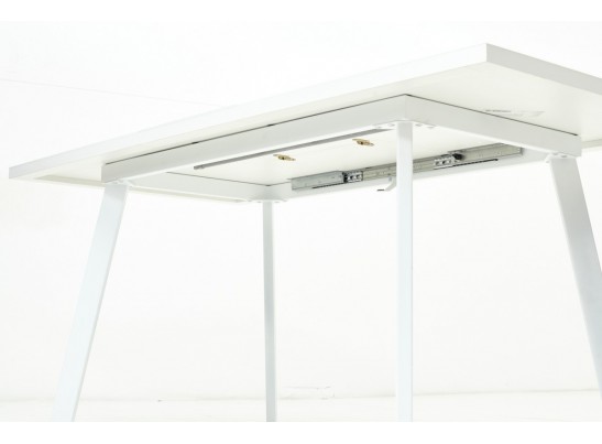Стол ФИН 120 Белый, стекло/Белый каркас в Кургане