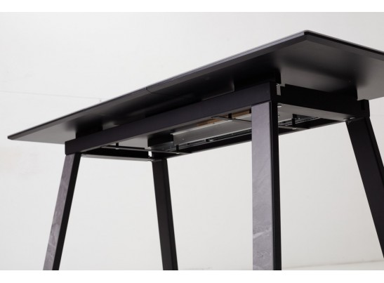 Стол Франк 140 СЕРЫЙ МРАМОР НОВЫЙ, КЕРАМИКА / ЧЕРНЫЙ в Кургане