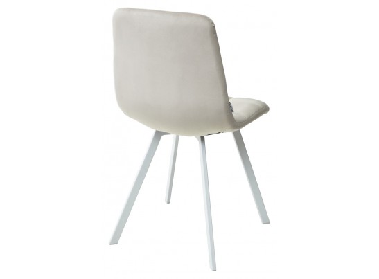 Стул CHILLI SQUARE G108-06 серебристо-серый, велюр/ белый каркас в Кургане