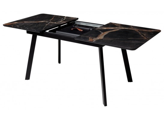 Стол АРУБА 140 МЕЙДЖИК, стекло / черный каркас в Кургане